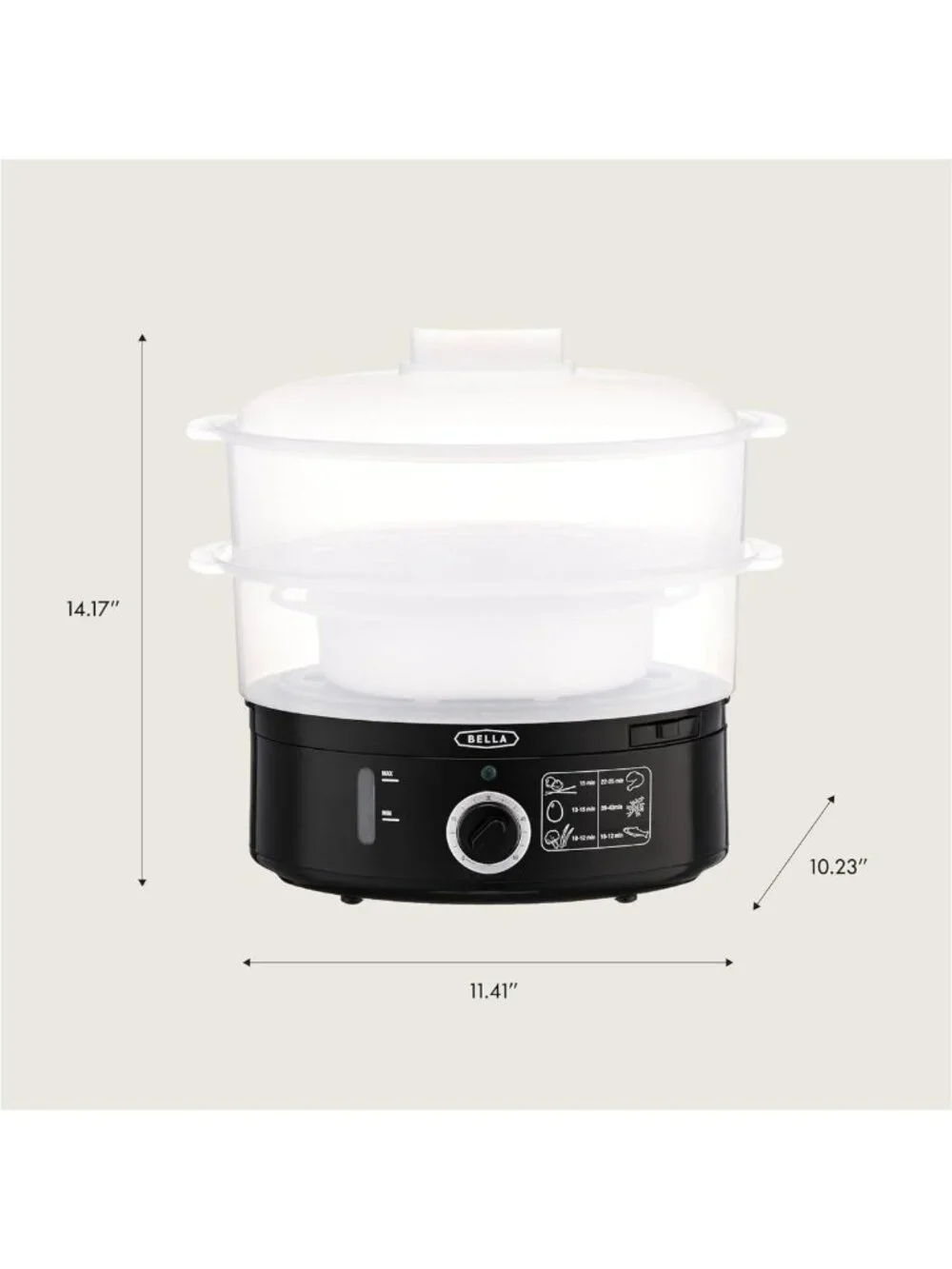 Two Tier Food Steamer with Stackable Baskets - Healthy Cooking, Black Kitchen
